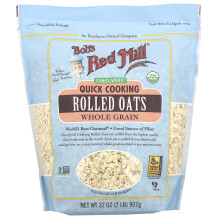 Bob's Red Mill, Organický, Rychlý Vařený Vrstvený Oats, Celozrnný, 32 oz (907 g)