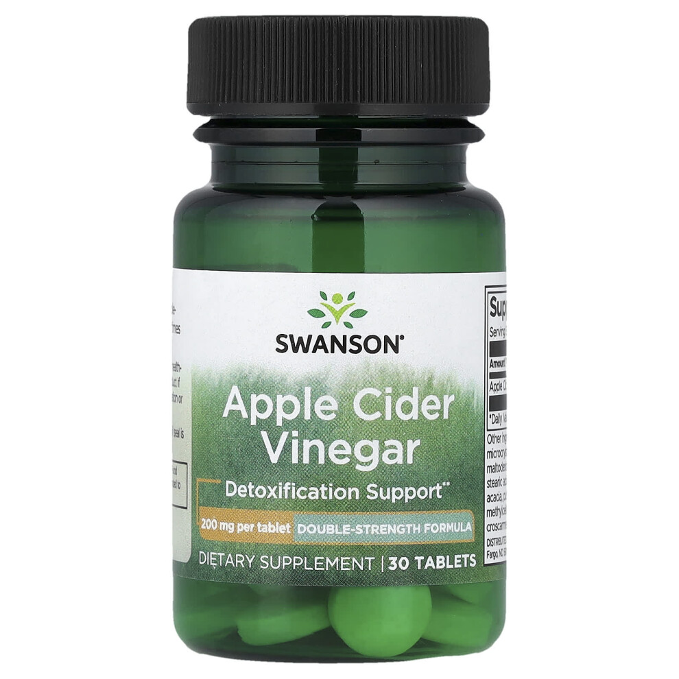Swanson Apple Cider Vinegar, 200Mg Double-Strength - 30 Tablets