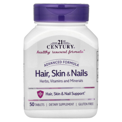 21st Century, Fórmula Avançada Cabelo, Pele e Unhas, 50 Comprimidos