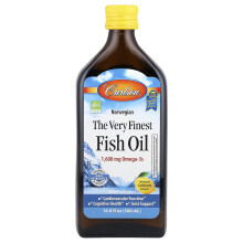 (500ml, Lemon) Carlson The Very Finest Fish Oil Liquid 1600 mg Omega-3