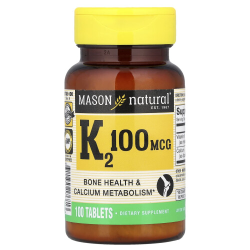 Mason Natural, Vitamiini K2, 100 mcg, 100 Tablettia