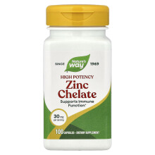 Nature's Way, Chelát Zinek, 30 mg, 100 Kapslí