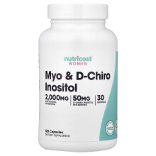 Nutricost, Ženy, Myo & D-Chiro Inositol, 120 Kapslí