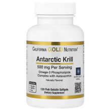 California Gold Nutrition, Antarctic Krill Oil, Omega-3 Phospholipids Complex with Astaxanthin, Natural Strawberry and Lemon, 500 mg, 120 Fish Gelatin