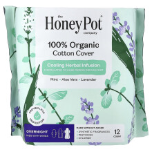 The Honey Pot Company, Organické Bylinné Infúzované Plochy s Křídly, Noční, 12 kusů