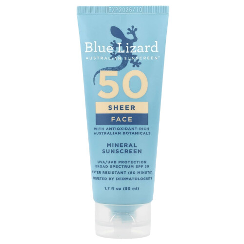 Blue Lizard Australian Sunscreen, Ελαφρύ Προσώπου Υλικό Αντίφλεγμα, SPF 50, 1.7 fl oz (50 ml)