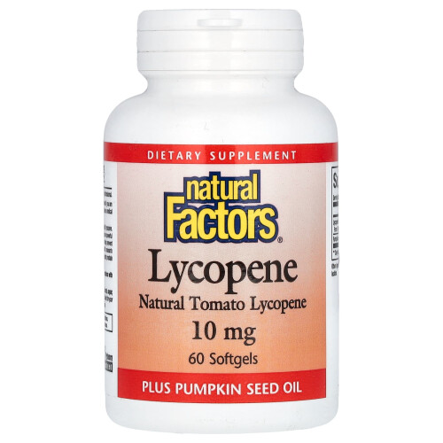 Natural Factors, Licopen, 10 mg, 60 Softgeli