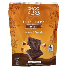 ChocZero, Keto Bark, Melkchocolade, Caramel Crunch, 15 Mini Packs, 6 oz (170 g)