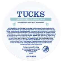 Pads de Resfriamento Medicados Tucks, 100 Pads