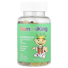 GummiKing, Echinacea Plus Vitamin C+ Železo pre Detské, Strawberry, Orange, Lemon, Grape, Cherry a Grapefruit, 60 Gummi