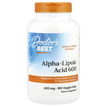 Doktor's Best, Alpha-Lipoic Acid 600, 600 mg, 180 Veggie Caps