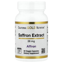 California Gold Nutrition, Saffron Extract with Affron, 28 mg, 60 Veggie Capsules