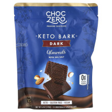 ChocZero, Keto Bark, Donker Chocolade Met Zeezout, Amandel, 15 Mini Pakken, 6 oz (170 g)