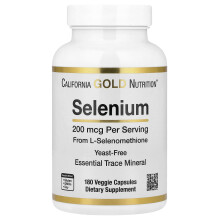 California Gold Nutrition, Selenio, Senza Lievito, 200 mcg, 180 Capsule Vegetali