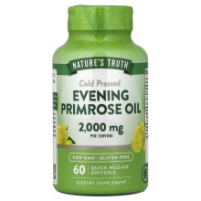 Nature's Truth, Óleo de Primavera da Noite, Pressado a Frio, 60 Softgels de Lançamento Rápido (1.000 mg por Softgel)