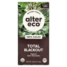 Alter Eco, Bio-Dunkle Schokoladenbar, Total Blackout, 100% Cacao, 2.65 oz (75 g)