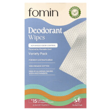 fomin, Deodorant-Tücher, Vielfaltspack, 15 Individuell verpackte Tücher