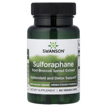Swanson, Sulforafani Brokkoliputkasta Eksakti, 400 mcg, 60 Veggie Caps