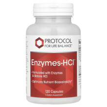Protocol for Life Balance, Enzymer-HCl, 120 Kapsler