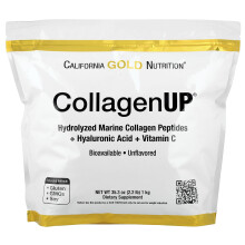 California Gold Nutrition, CollagenUP, Hydrolyseerde Marine Collageen Peptiden met Hyaluronzuur en Vitamine C, Ongevoopt, 2.2 lbs (1 kg)