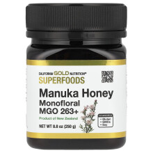 California Gold Nutrition, Superfoods, Mel, Manuka, Monofloral, MGO 263+, 8,8 oz (250 g)