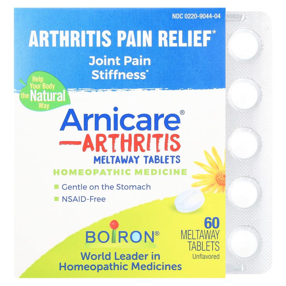 Boiron , Arnicare, Arthritis, Meltaway Tablets, Unflavored, 60 Meltaway Tablets
