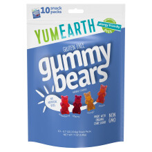 YumEarth, Glutenfri Gummibær, Jordbær, Cherry, Mango, Peach, 10 Snack Pakker, 0,7 oz (198 g) Hver