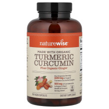 NatureWise, Curcumin di Turmeric Organico, 180 Capsule Vegani
