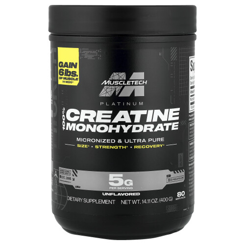 Muscletech Creatina Platinum 100%, Sin Sabor, 14.11 oz (400 g)