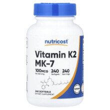 Nutricost, Witamina K2 MK-7, 100 mcg, 240 Tabletek
