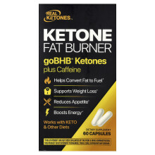 Real Ketones, Ketone Fat Burner, goBHB Ketones Plus Caffeine, 60 Capsules
