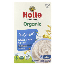 Holle, Ekologisk 4-gröns hela kornföda, 6+ månader, 8 oz (227 g)