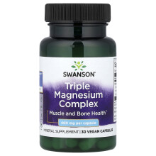 Swanson, Háromszoros Magnézium Komplex, 400 mg, 30 kapszula