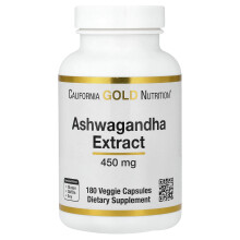 California Gold Nutrition, Ashwagandha, 450 mg, 180 Veggie Capsulor