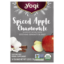 Yogi Tea, Gezouten Appel Kamille, Geen Koffie, 16 Thee Zakjes, 1,02 oz (29 g)