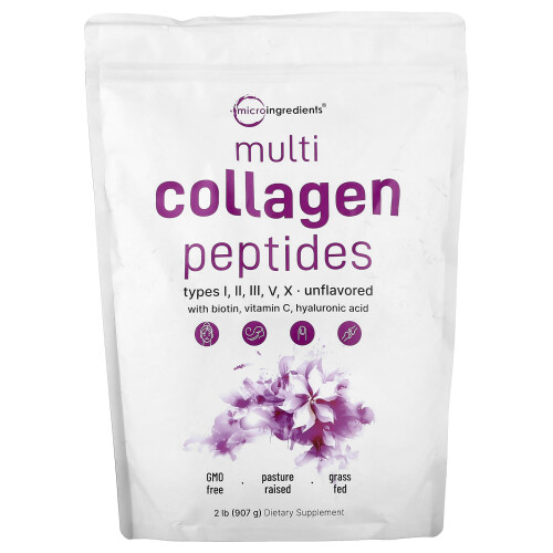 Micro Ingredients, Multi Collagen Peptides, Ongezoet, 2 lb (907 g)