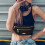 Pochete feminina com alça ajustável e 2 bolsos com zíper, preta. 2