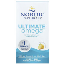 Nordic Naturals, Ultimate Omega, Lemon, 1.280 mg, 180 Zachte Gelatinecapsules (640 mg per Zachte Gelatinecapsule)