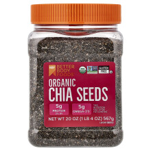 BetterBody Foods, Organische Chiazaadjes, 20 oz (567 g)