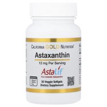 California Gold Nutrition, Astaxanthin, Astalif Pure Icelandic, 12 mg, 30 Veggie Softgels