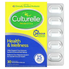 Culturelle, Probiotit, Terveyden ja Hyvinvoinnin, 15 Miljardi CFU, 30 Kerta Päivittäin Vegetaarinen Pillit
