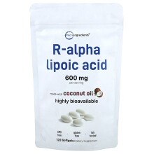 Micro Ingredients, R-Alpha Lipoïnezuur, 120 zachte capsules (200 mg per zachte capsule)