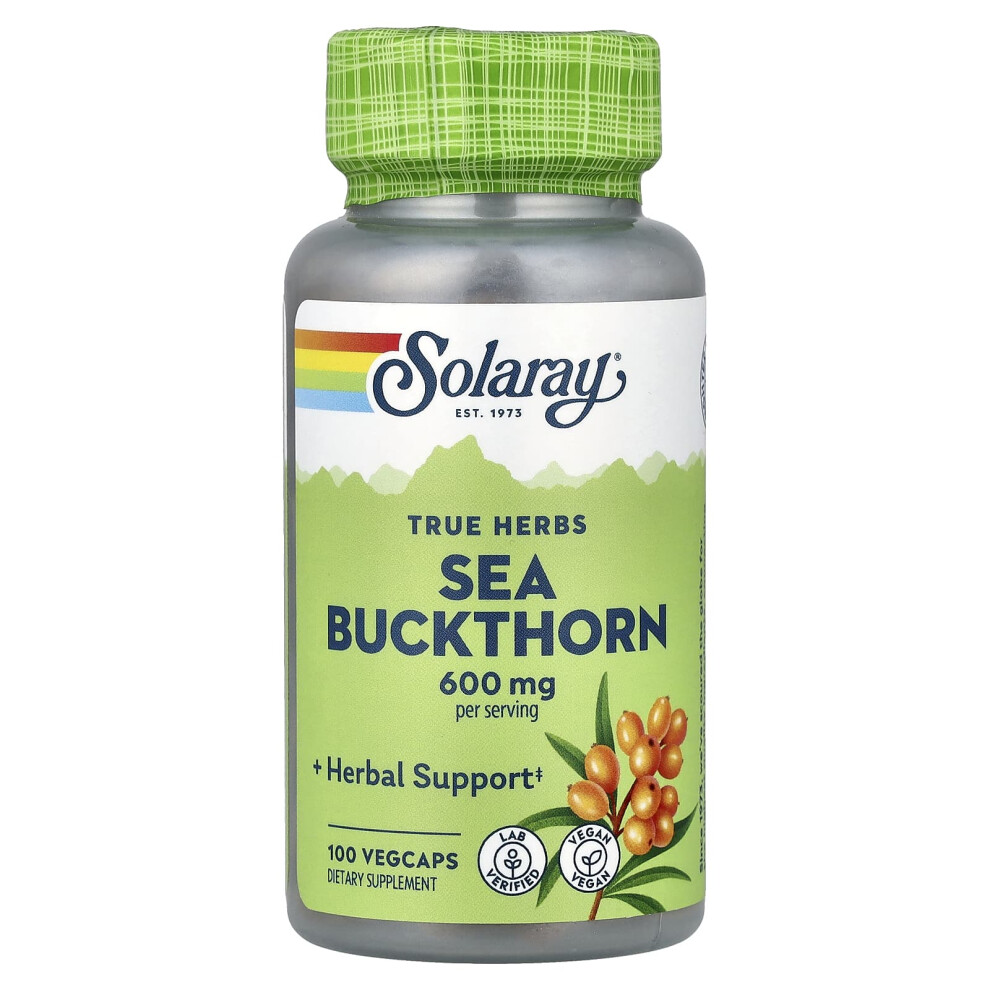 Solaray , Sea Buckthorn, 100 Vegcaps (300 Mg Per Capsule)