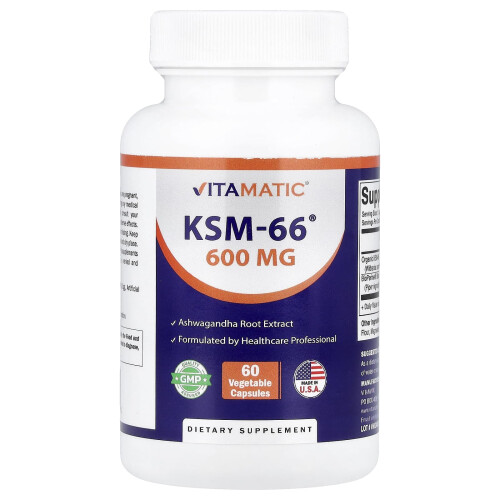 Vitamatic, KSM-66, 600 mg, 60 Φύλλα Οργανικών Φυτών