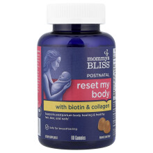 Mommy's Bliss, Postnatal, Resetuj moją ciało z Biotyną i kolagenem w formie guma, naturalny lemon, 60 guma