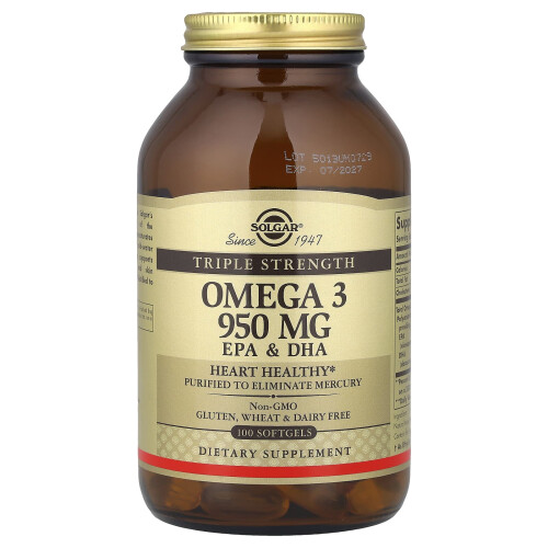 Solgar Solgar, Omega 3, EPA e DHA, Triple Strength, 950 mg, 100 Softgels