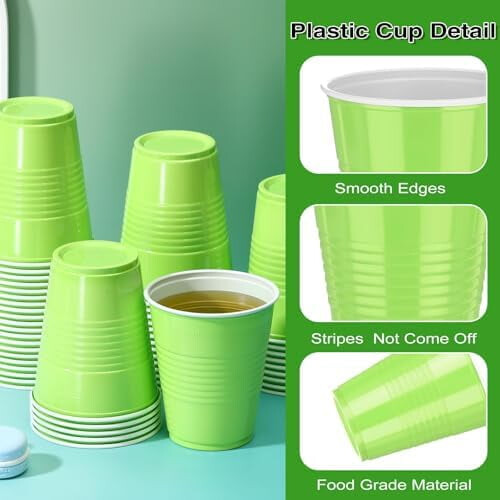 Πλαστικά ποτήρια 12oz Lime Green, συσκευασία των 50 τεμαχίων 2