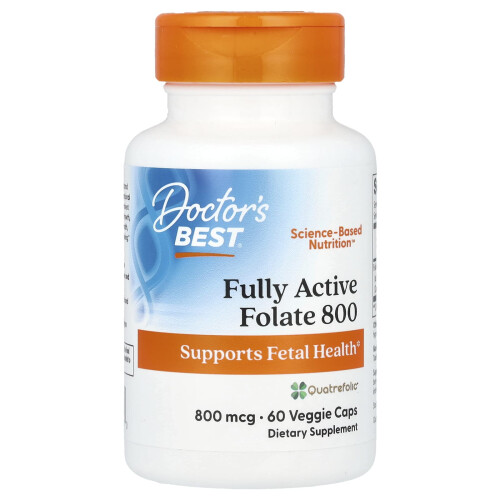 Doctor's Best, Πλήρως Ενεργό Φολικό 800 με Quatrefolic, 800 mcg, 60 Βοτανογεμίσματα