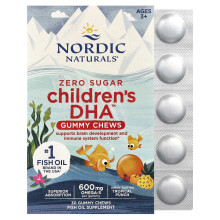 Nordic Naturals, Barnets DHA Gummi Choklad, Ålder 3+, Tropical Punch, 600 mg, 30 Gummi