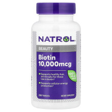 Natrol, Biotyna, maksymalna siła, 10 000 mcg, 200 tabletek
